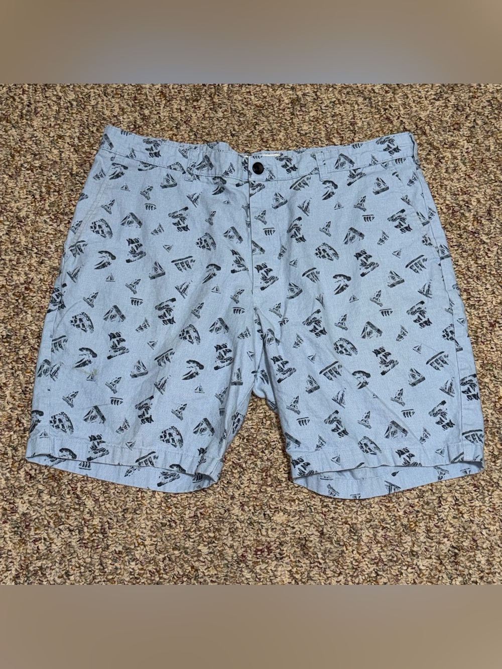 Men's size 38 shorts sail boat pattern shorts sailing water nautical